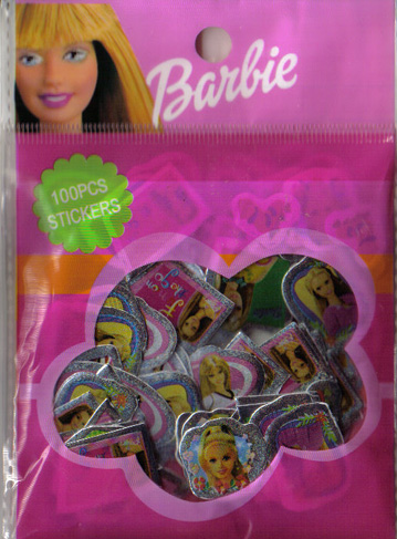 Pack of 100 Barbie Laser Stickers
